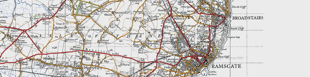 Old map of Haine in 1947
