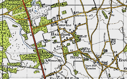 Old map of Hainford in 1945