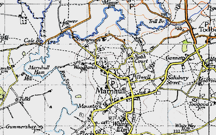 Old map of Hains in 1945