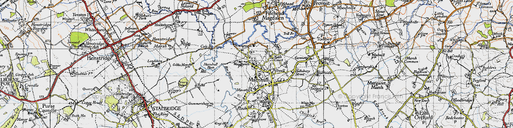 Old map of Strangways in 1945