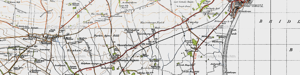 Old map of Wold Gate in 1947