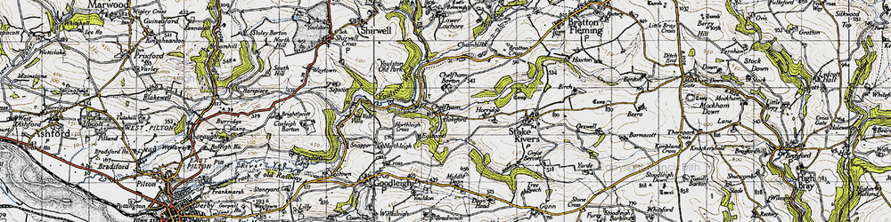 Old map of Hakeford in 1946