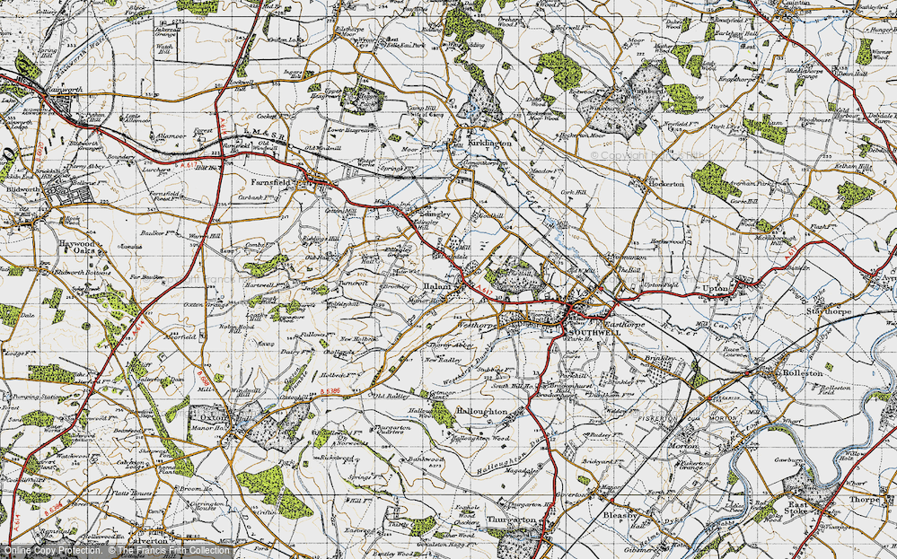 Old Map of Halam, 1947 in 1947