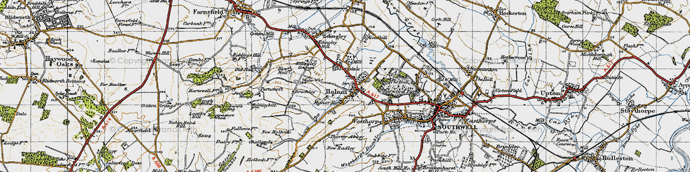 Old map of Halam in 1947