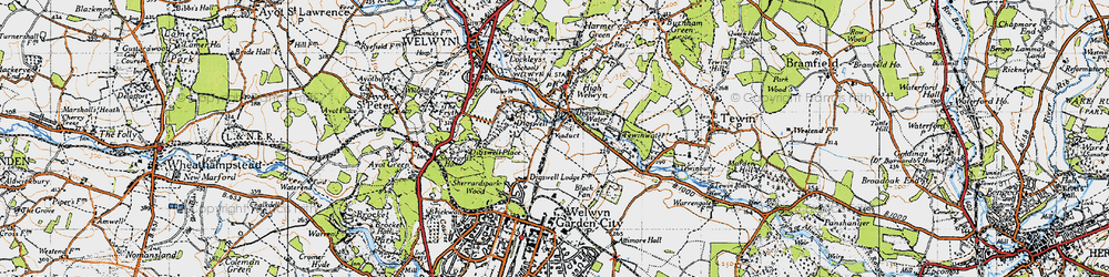 Old map of Haldens in 1946