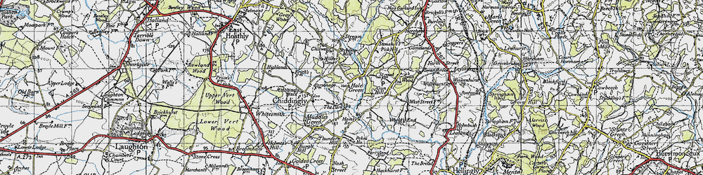 Old map of Hale Green in 1940