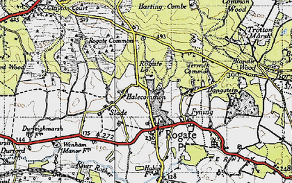 Old map of Halecommon in 1945