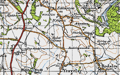 Old map of Hales Green in 1946