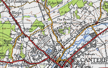 Old map of Hales Place in 1947