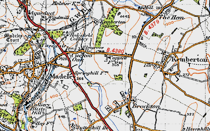 Old map of Halesfield in 1946