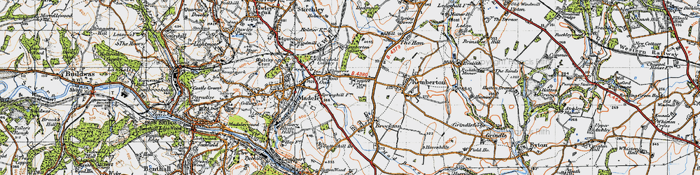 Old map of Halesfield in 1946