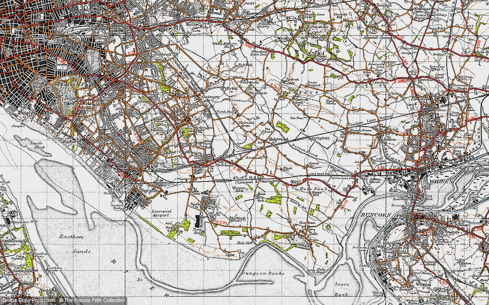 Old Map of Halewood, 1947 in 1947