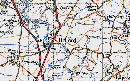 Old map of Halford in 1946