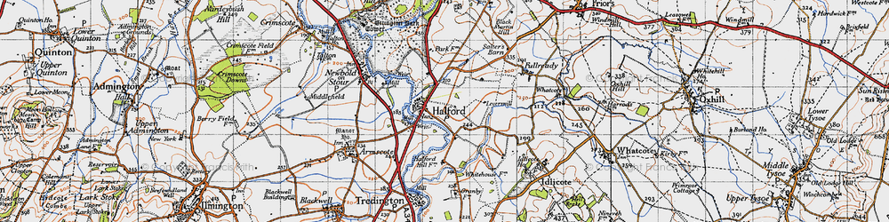 Old map of Halford in 1946