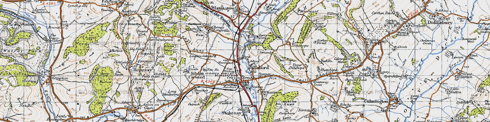 Old map of Halford in 1947