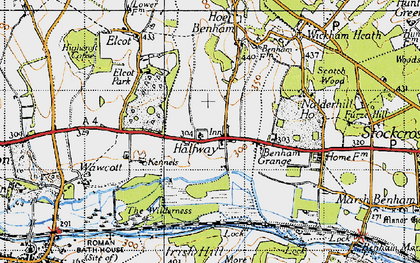 Old map of Benham Grange in 1945