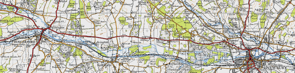 Old map of Halfway in 1945