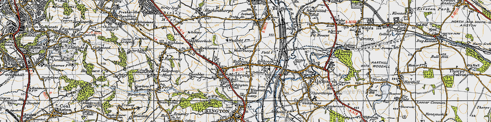 Old map of Halfway in 1947