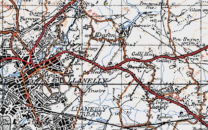 Old map of Halfway in 1947