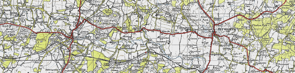 Old map of Halfway Bridge in 1940