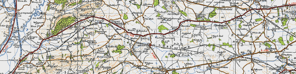 Old map of Halfway House in 1947