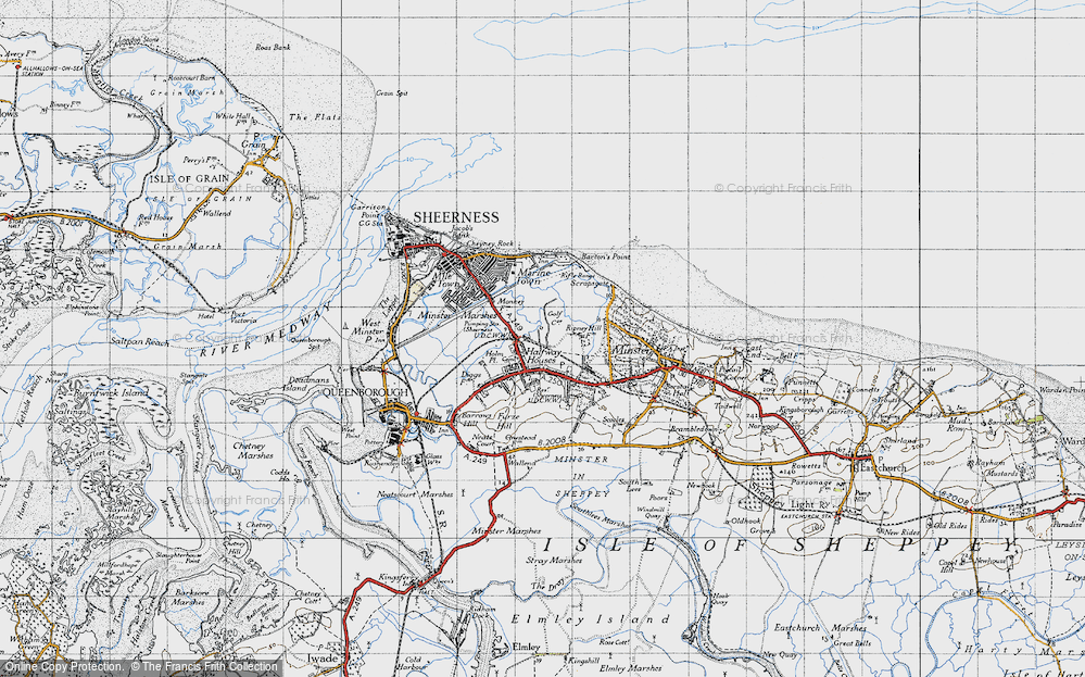Old Map of Halfway Houses, 1946 in 1946