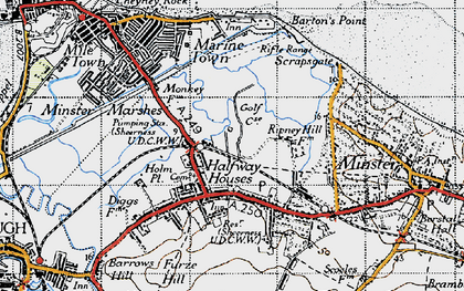 Old map of Halfway Houses in 1946