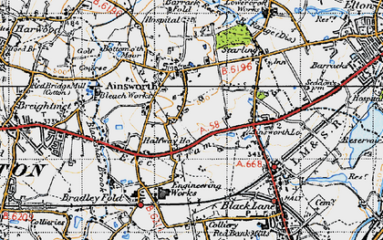 Old map of Halfway Houses in 1947