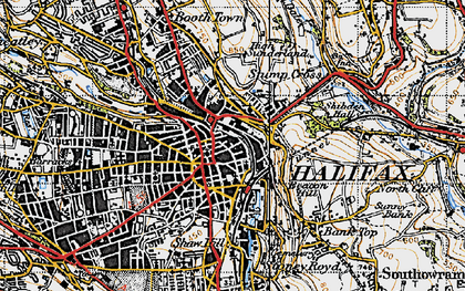Old map of Halifax in 1947