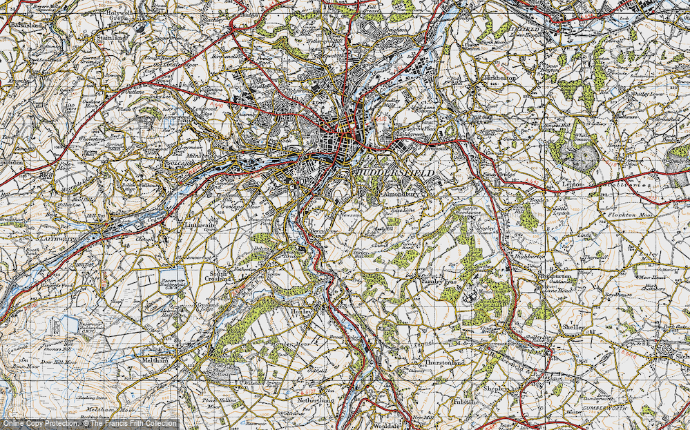 Old Map of Hall Bower, 1947 in 1947