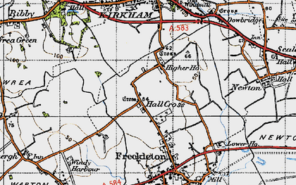 Old map of Hall Cross in 1947