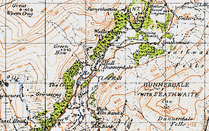 Old map of Brack Barrow in 1947