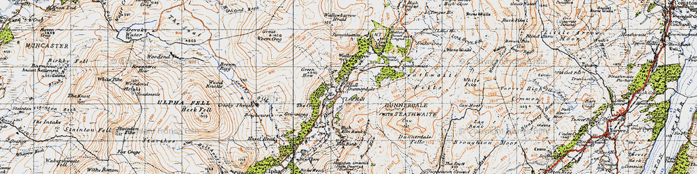 Old map of Brack Barrow in 1947