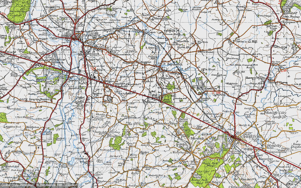 Old Map of Hall End, 1946 in 1946