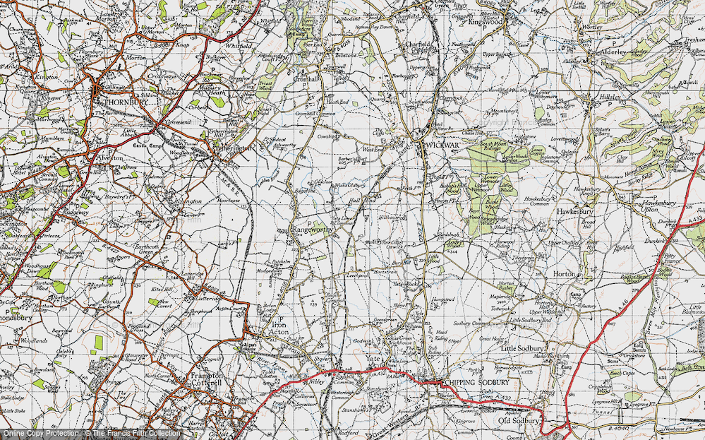 Old Map of Historic Map covering Yate Lower Common in 1946