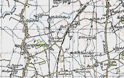 Old map of Hall End in 1946