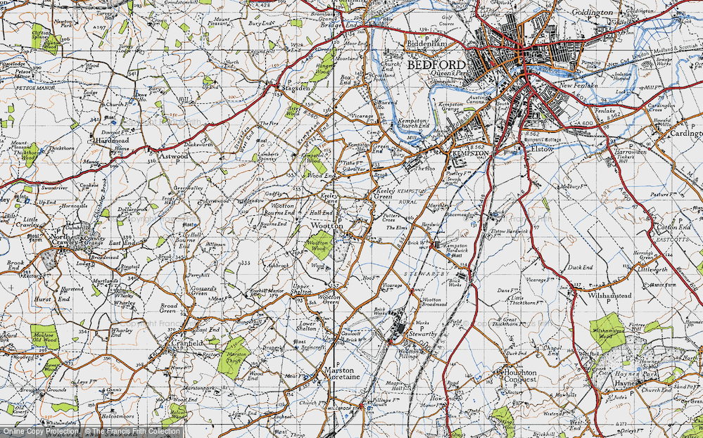 Old Map of Hall End, 1946 in 1946