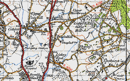 Old map of Hall Flat in 1947