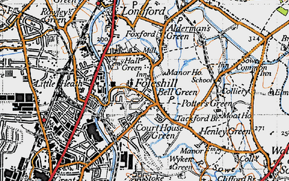 Old map of Hall Green in 1946