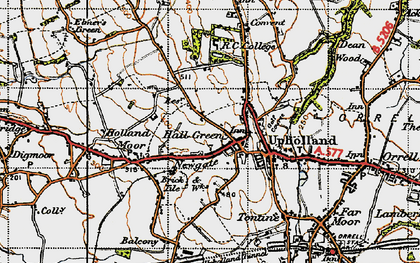 Old map of Hall Green in 1947