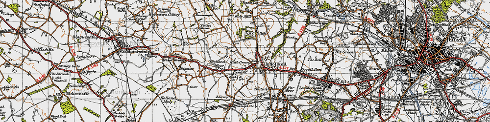 Old map of Hall Green in 1947