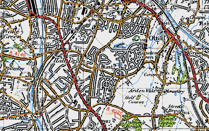 Old map of Hall Green in 1947