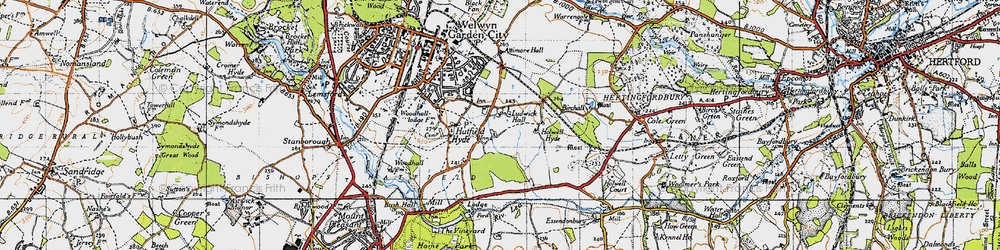 Old map of Hall Grove in 1946