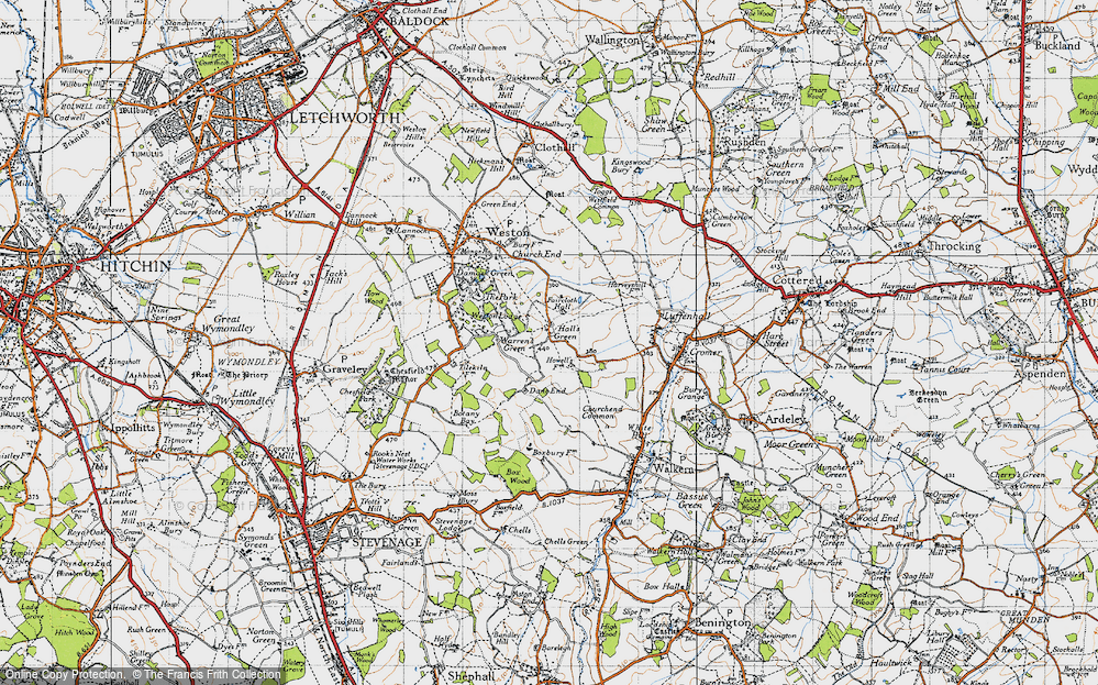 Old Map of Hall's Green, 1946 in 1946