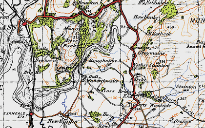 Old map of Hall Waberthwaite in 1947