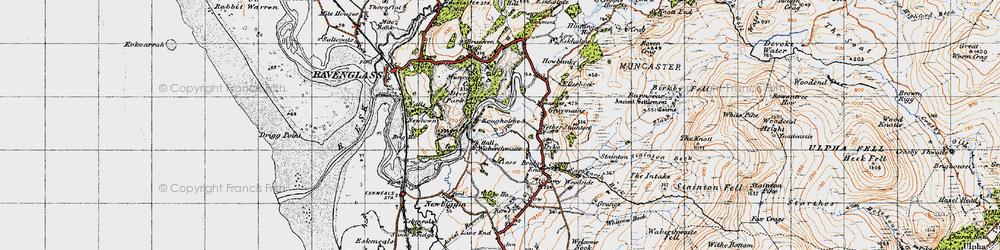 Old map of Cropple How in 1947