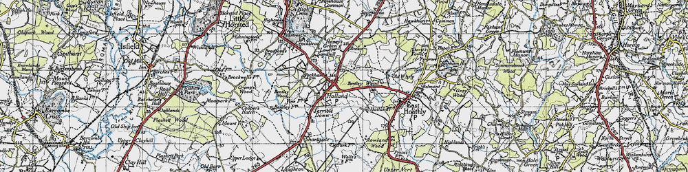 Old map of Halland in 1940