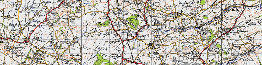 Old map of Hallatrow in 1946