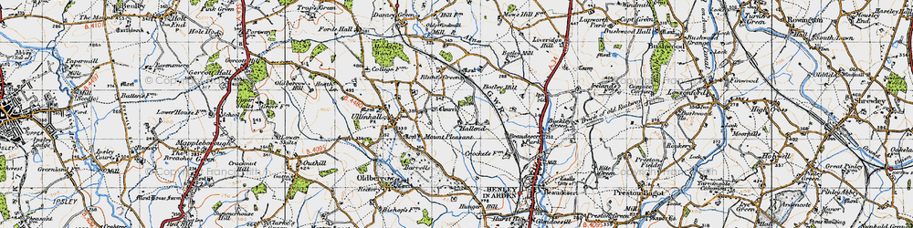 Old map of Hallend in 1947
