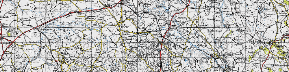 Old map of Hallew in 1946